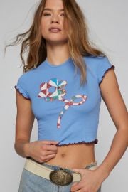 Kimchi Blue Rose Applique Tee at Urban Outfitters