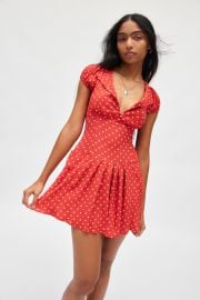 Kimchi Blue Vera Polka Dot Drop Waist Mini Dress at Urban Outfitters