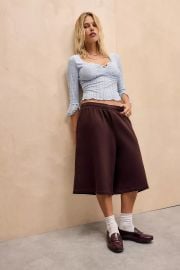 Kimchi Blue Zarina 3 4 Bell Sleeve Eyelet Knit Crop Top at Urban Outfitters