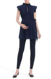 Kimi and Kai Karlena Flutter Sleeve Belted Maternity Top at Nordstrom