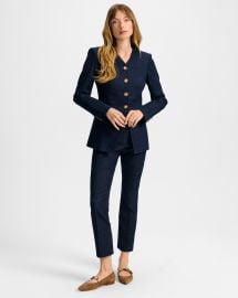Kimra Kick-Flare Pant in Navy at Veronica Beard