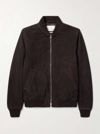 Kingsman Suede Bomber Jacket in Dark brown at Mr Porter