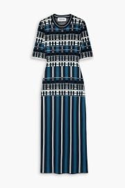 Kinsley Silk And Wool Blend Jacquard Midi Dress at The Outnet