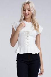 Kira Peplum Top by Honey Punch at Amannequin