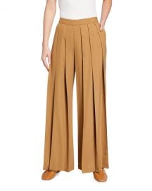 Kirin Pleated Suiting Wide-Leg Pants at Neiman Marcus