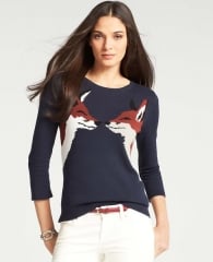 Kissing Fox Sweater at Ann Taylor