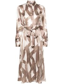 Kiton abstract-print Silk Midi Dress - at Farfetch