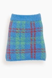 Kitri Susan Boucle Mini Skirt in Blue Check Hampden Clothing at Kitri