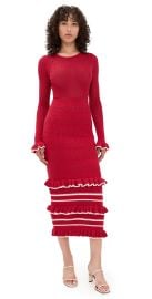 Kivari Rafaela Knit Midi Dress Red/Cream XL at Shopbop