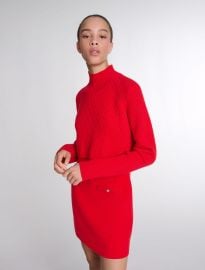 Knit 2-in-1 short dress Red For Women at Maje