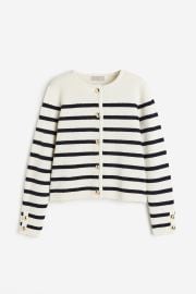 Knit Cardigan - Creamblue striped - Ladies HampM US at H&M