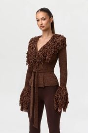 Knit Fringe V-Neck Cardigan Naked Wardrobe at Naked Wardrobe