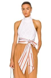 Knit Halter Sash Crop Top by Rosie Assoulin at Forward