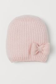 Knit Hat with Bow - Light pink - Kids HampM US at H&M