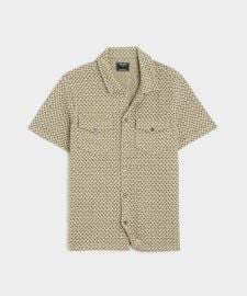 Knit Jacquard Polo Shirt in Faded Surplus - Todd Snyder at Todd Snyder