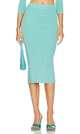 Knit Pick Skirt In Aqua Shine at Revolve