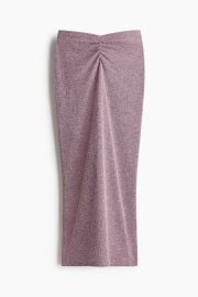 Knit Ruched-Detail Skirt - Pink melange - Ladies HampM US at H&M
