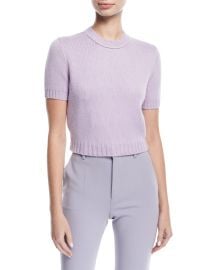 Knit Short-Sleeve Crop Sweater by Miu Miu at Bergdorf Goodman