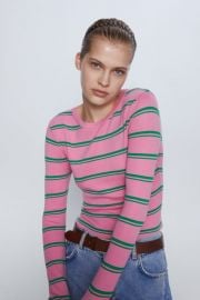 Knit Sweater with Stripes by Zara at Zara