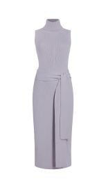 Knit Tie-Front Turtleneck Dress in Lavender by Toccin at Toccin