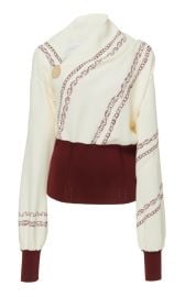 Knit-Trimmed Printed Crepe Blouse at Moda Operandi