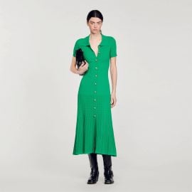 Knit maxi dress Green Paris at Sandro