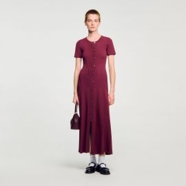 Knit maxi dress in Bordeaux for Women Paris at Sandro
