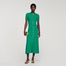 Knit maxi dress in Ecru for Women Paris at Sandro
