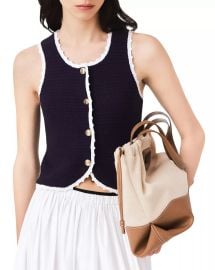 Knit top with crochet trim at Bloomingdales