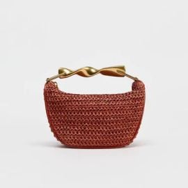 Knitted Bag with Metal Handle at Zara