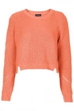 Knitted Crop Sweat in orange at Topshop