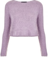 Knitted Fluffy Crop Jumper at Topshop