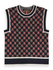 Knitted Vest Allover Graphic Pattern Combo N at Scotch and Soda