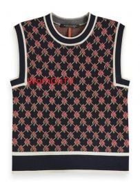 Knitted Vest Allover Graphic Pattern Combo N at Scotch and Soda