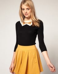 Knitted sweater with metallic bow at Asos