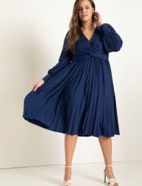 Knot Front Pleated Skirt Dress  Women39s Plus Size Dresses at ELOQUII