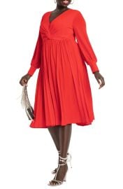 Knot Front Pleated Skirt Dress at Nordstrom