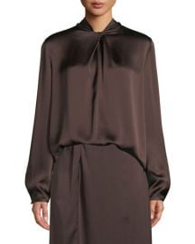 Knotted High-Neck Log-Sleeve Silk Blouse at Bergdorf Goodman