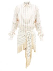 Knotted Striped Cotton-Blend Shirt Dress by The Attico at Matches