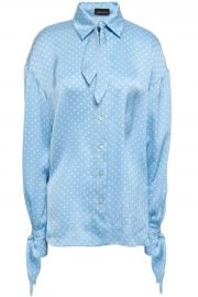 Knotted polka-dot silk-satin shirt at The Outnet