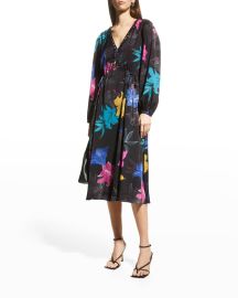 Kobi Halperin Alexi Floral Midi Dress at Neiman Marcus