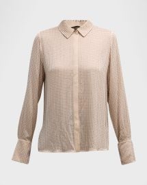 Kobi Halperin Callie Button-Down Rhinestone Blouse at Neiman Marcus