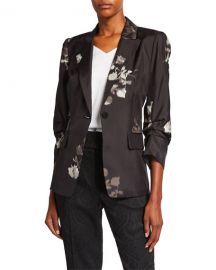 Kobi Halperin Claudia Floral Gathered Sleeve Jacket at Neiman Marcus