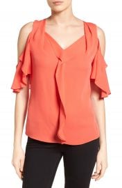 WornOnTV: Brooke’s red ruffled cold-shoulder blouse on The Bold and the ...