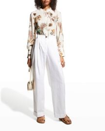 Kobi Halperin Colleen Printed Silk Blouse at Neiman Marcus