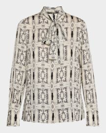 Kobi Halperin Gisela Abstract-Print Silk Blouse at Neiman Marcus