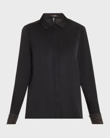 Kobi Halperin Havana Chain-Trim Silk Blouse at Neiman Marcus