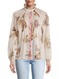 Kobi Halperin Joanna Floral Pleated Blouse at Saks Fifth Avenue