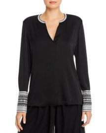 Kobi Halperin Jona Embroidered Silk-Stretch Blouse Women - Bloomingdale s at Bloomingdales