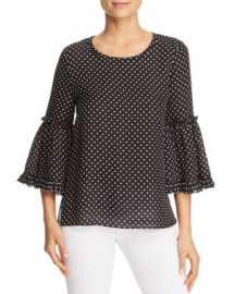 Kobi Halperin Kalea Polka-Dot Bell-Sleeve Blouse at Bloomingdales